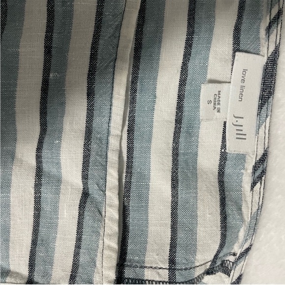 J.Jill Stripe White Grey Sleeveless Dress - Picture 8 of 8